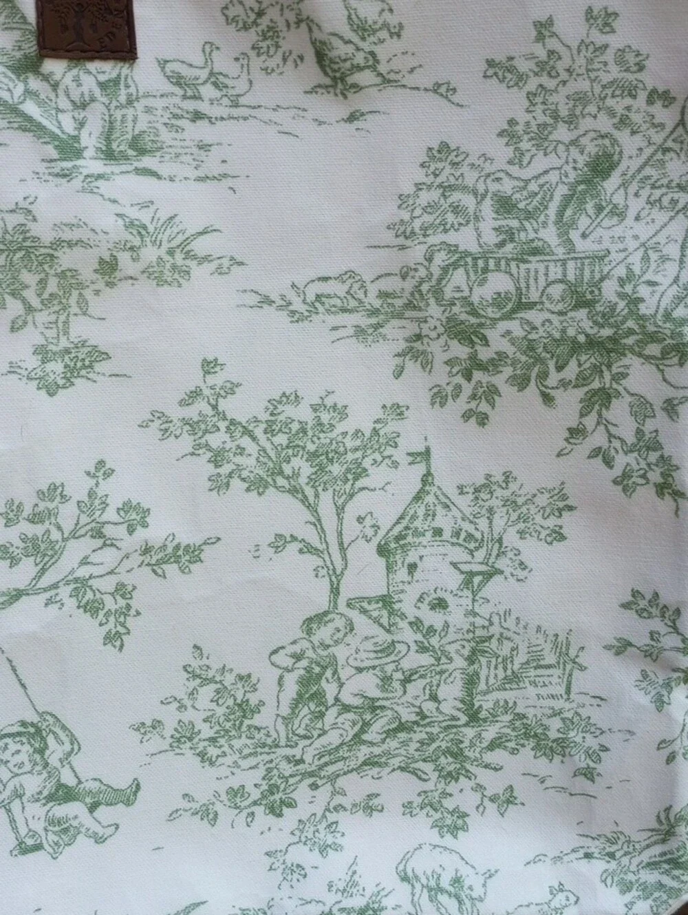 Green Toile Tote /Bag - Picture 2 of 5